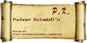 Puchner Kolumbán névjegykártya